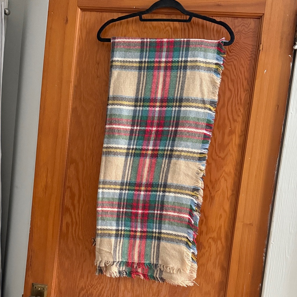 Plaid Fringe Scarf